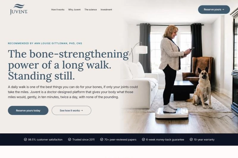 Juvent landing page hero